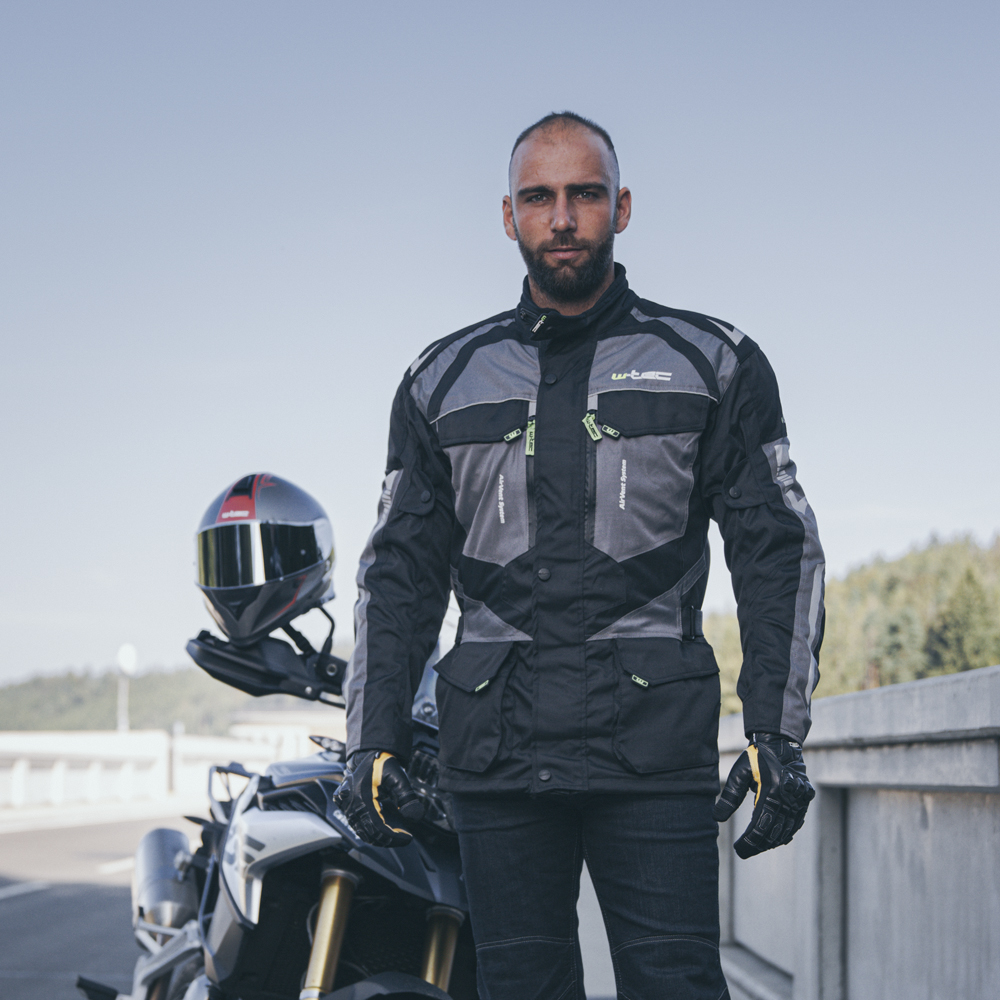 Pánská moto bunda W-TEC Burdys Evo černo-šedo-zelená 6XL - Obrázek 6