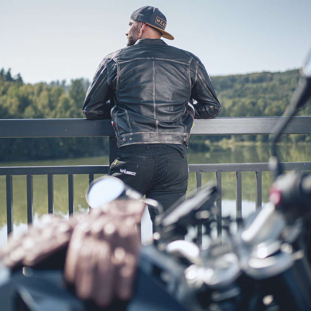 Pánská kožená moto bunda W-TEC Sheawen Vintage černá XXL - Obrázek 7