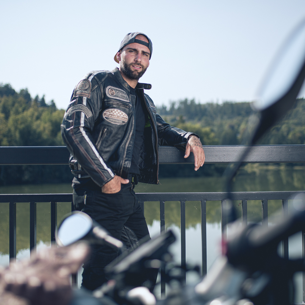 Pánská kožená moto bunda W-TEC Sheawen Vintage černá XXL - Obrázek 6