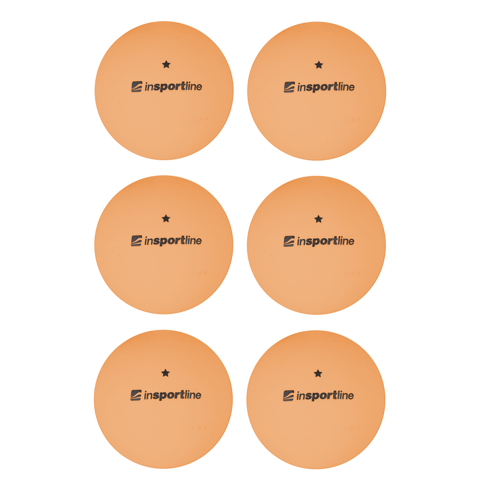 Pingpongové míčky inSPORTline Elisenda S1 6ks  oranžová - oranžová