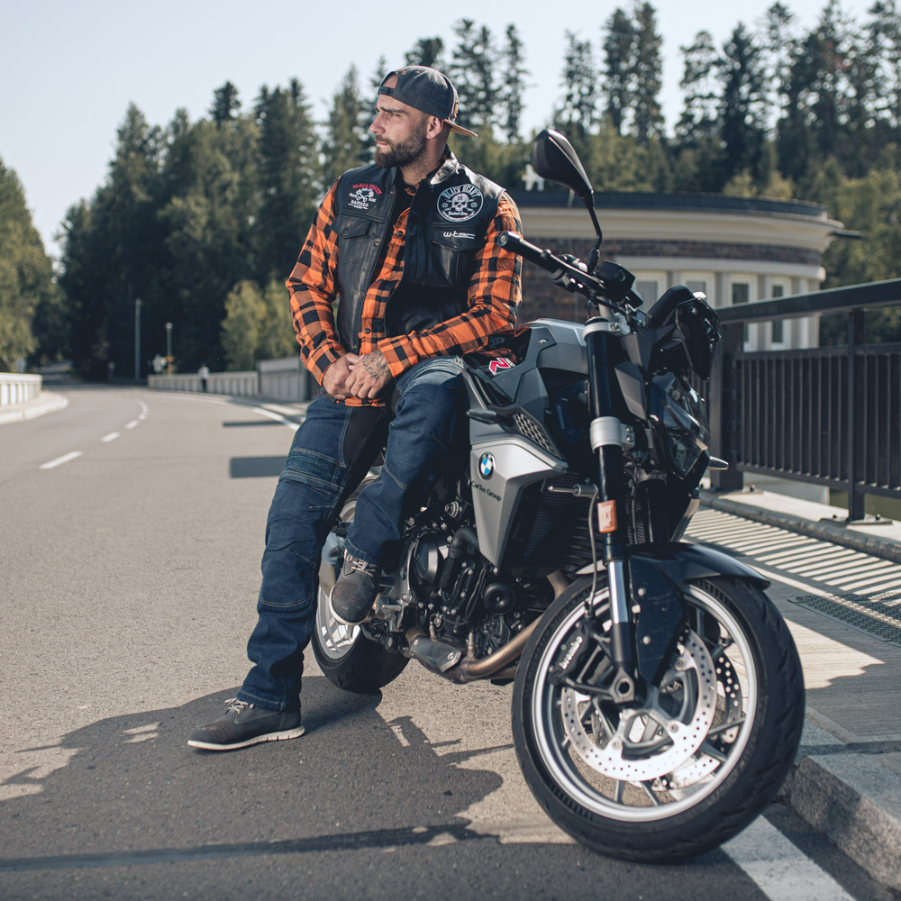 Pánské moto jeansy W-TEC Biterillo modrá S - Obrázek 6