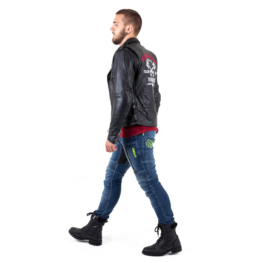 Kožená moto bunda W-TEC Black Heart Perfectis  černá  4XL