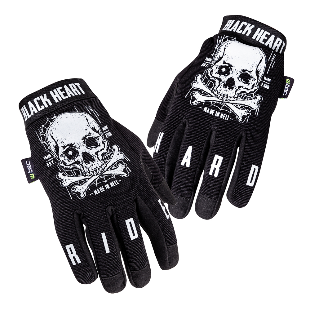 Moto rukavice W-TEC Black Heart Web Skull černá - S