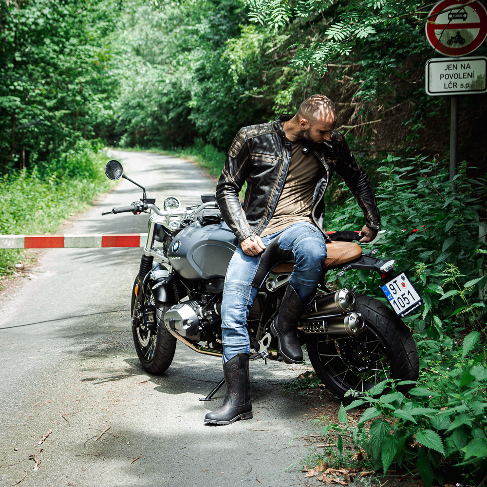 Kožená moto bunda W-TEC Mungelli vintage hnědá 6XL - Obrázek 5