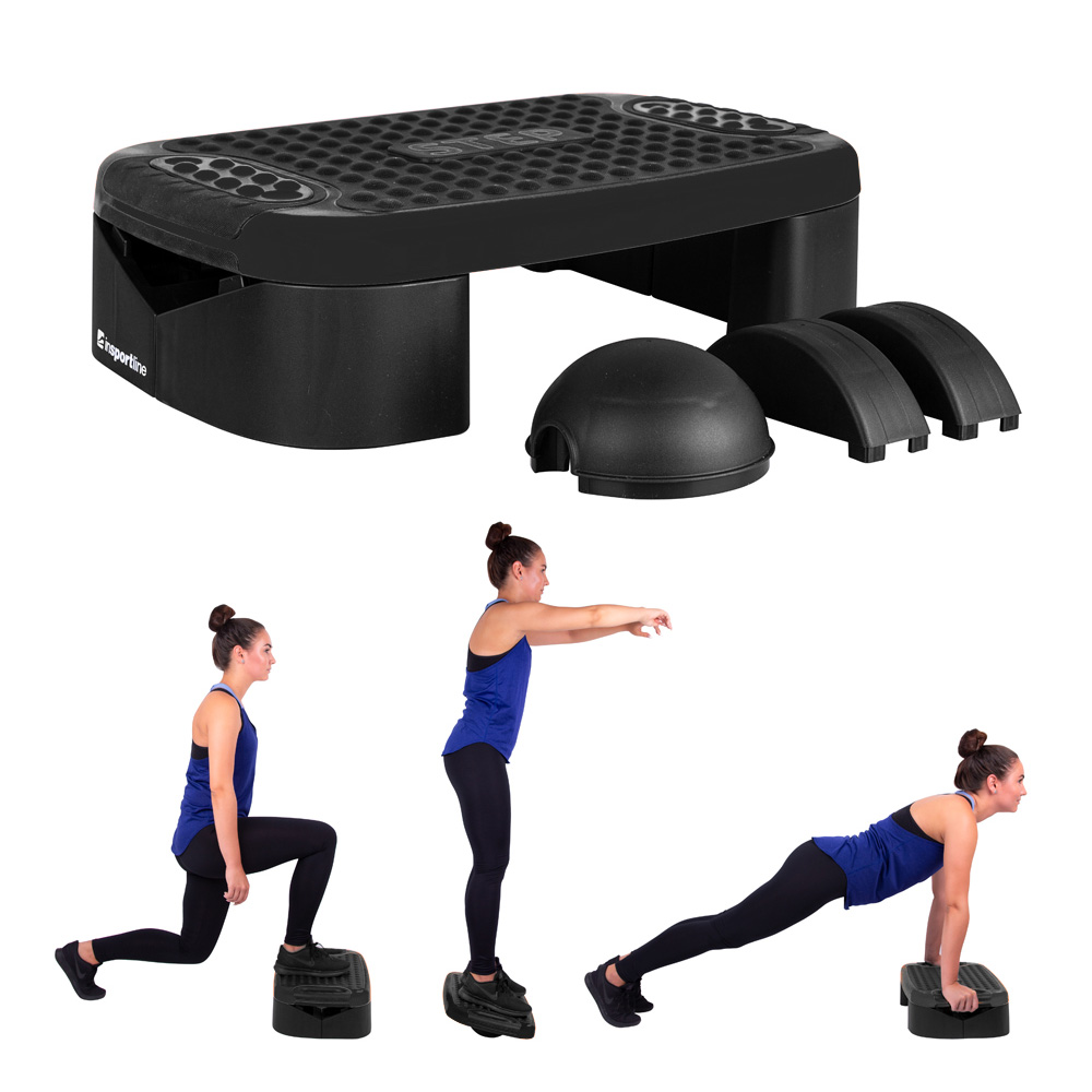 Multifunkční aerobic step inSPORTline Multifun černá