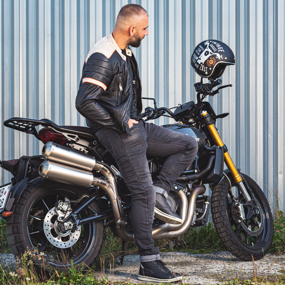 Pánské moto jeansy W-TEC Kancelor šedá 3XL (obrázek 5)