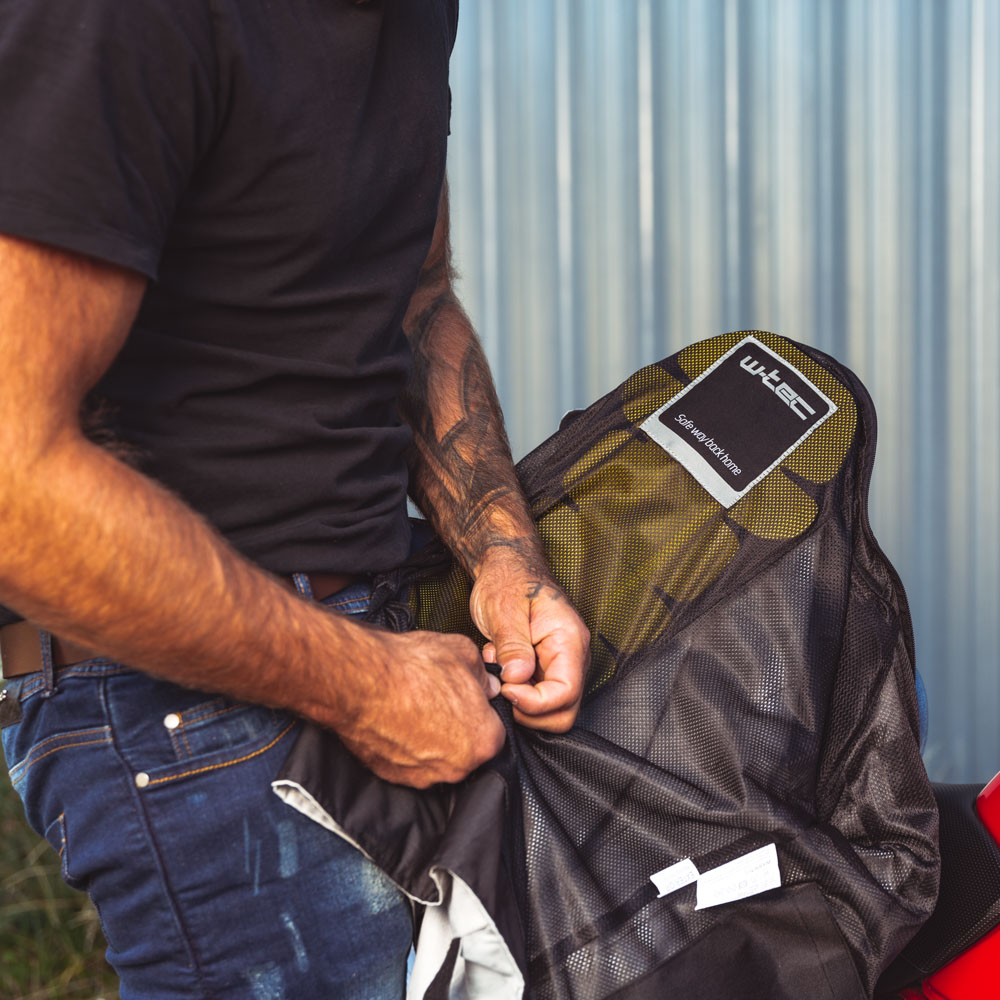 Pánská textilní bunda W-TEC 91 Cordura bílá s červeným a modrým pruhem S (obrázek 7)
