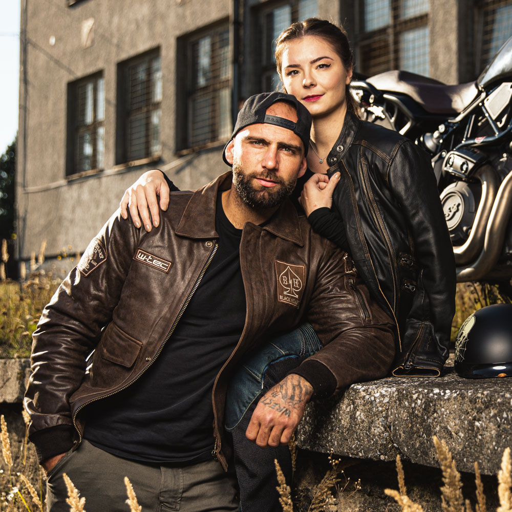 Dámská kožená moto bunda W-TEC Black Heart Lizza vintage hnědá L (obrázek 6)
