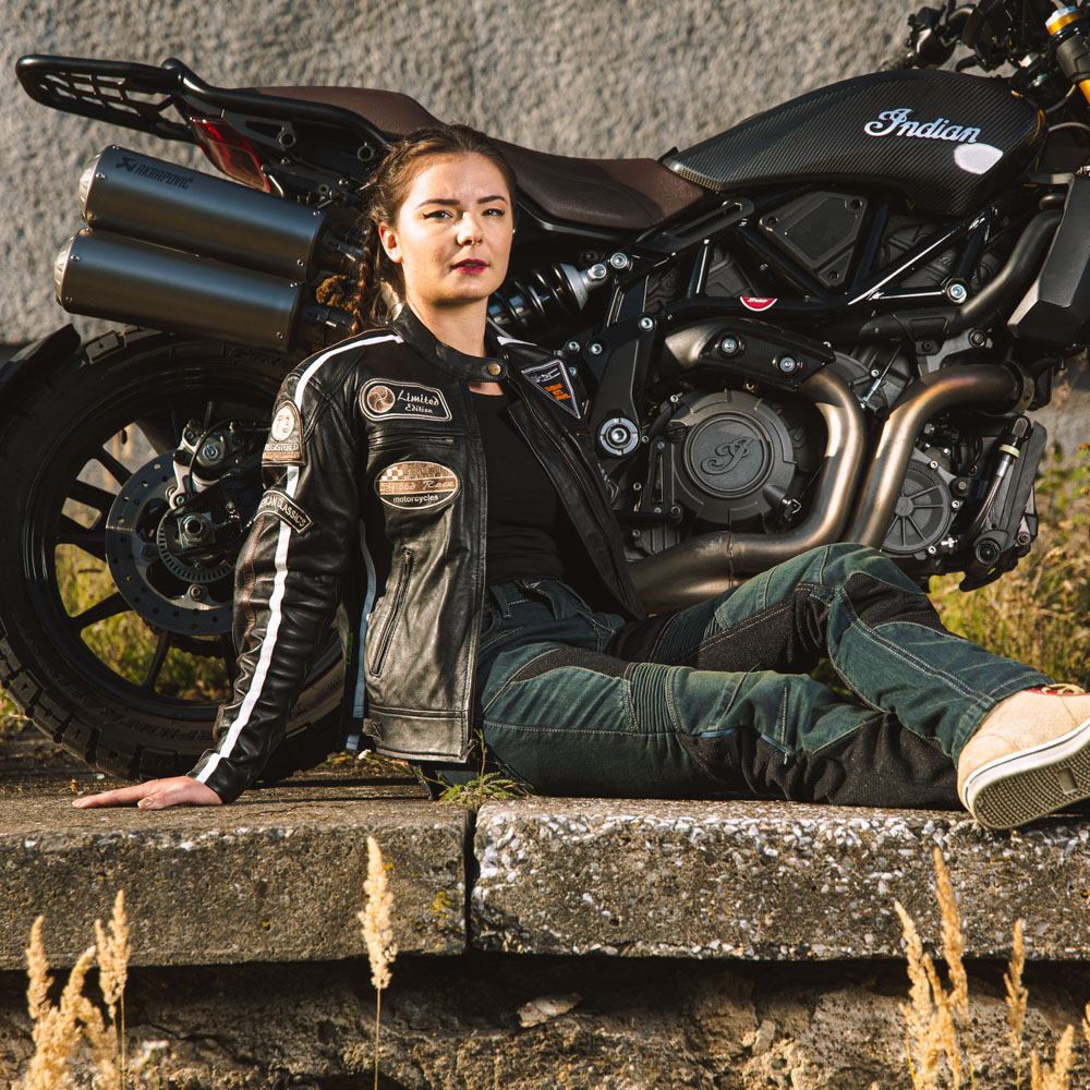 Dámské moto jeansy W-TEC Bolftyna modro-černá S (obrázek 5)