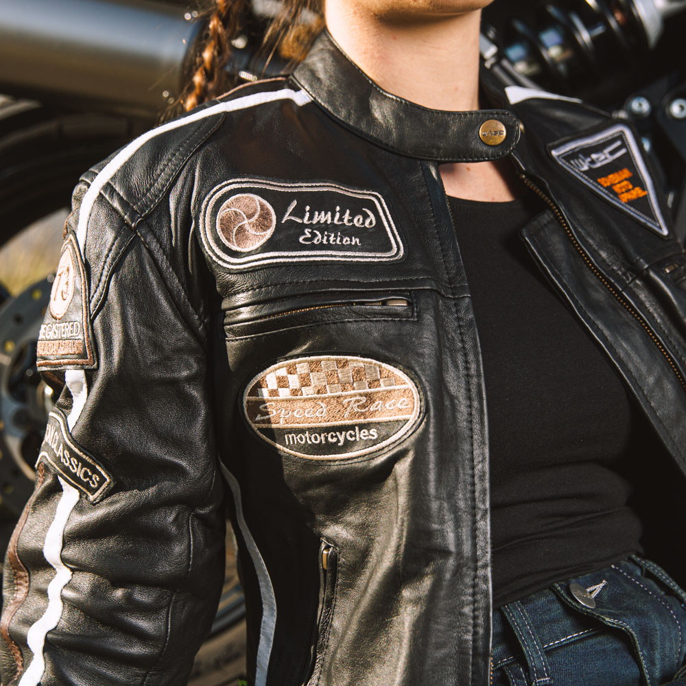 Dámská kožená moto bunda W-TEC Sheawen Lady Black černá S (obrázek 7)