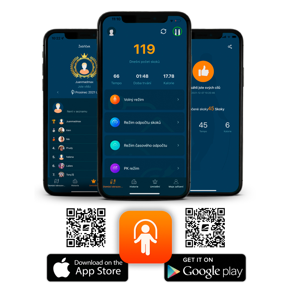 Chytré švihadlo inSPORTline Jumpsmart černá - Obrázek 3
