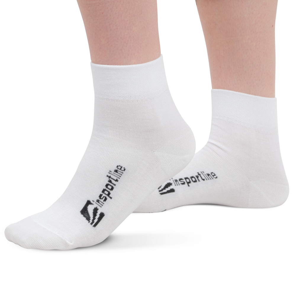 Bambusové střední ponožky inSPORTline Silvatic Mid AG+ antibakteriální - 3 páry bílá 43-45