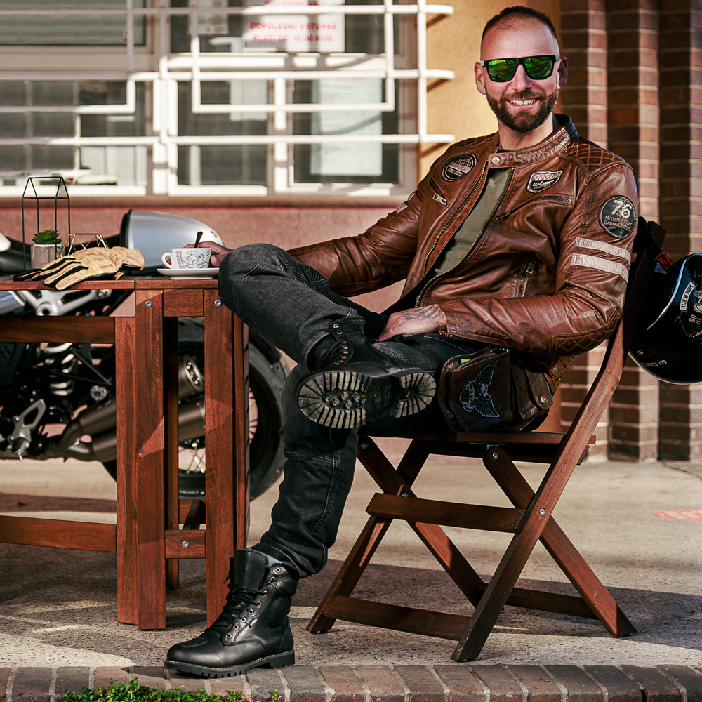 Pánská kožená bunda W-TEC Milano černá M - Obrázek 4