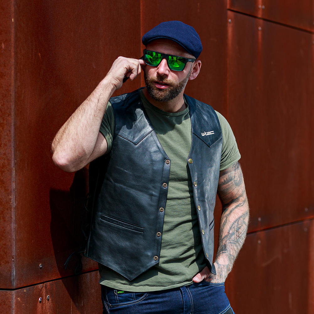 Kožená moto vesta W-TEC Rockridge Black 6XL - Obrázek 3