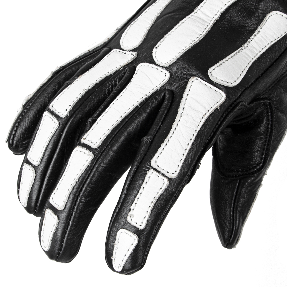 Moto rukavice W-TEC Classic White Bones černá XL (obrázek 10)