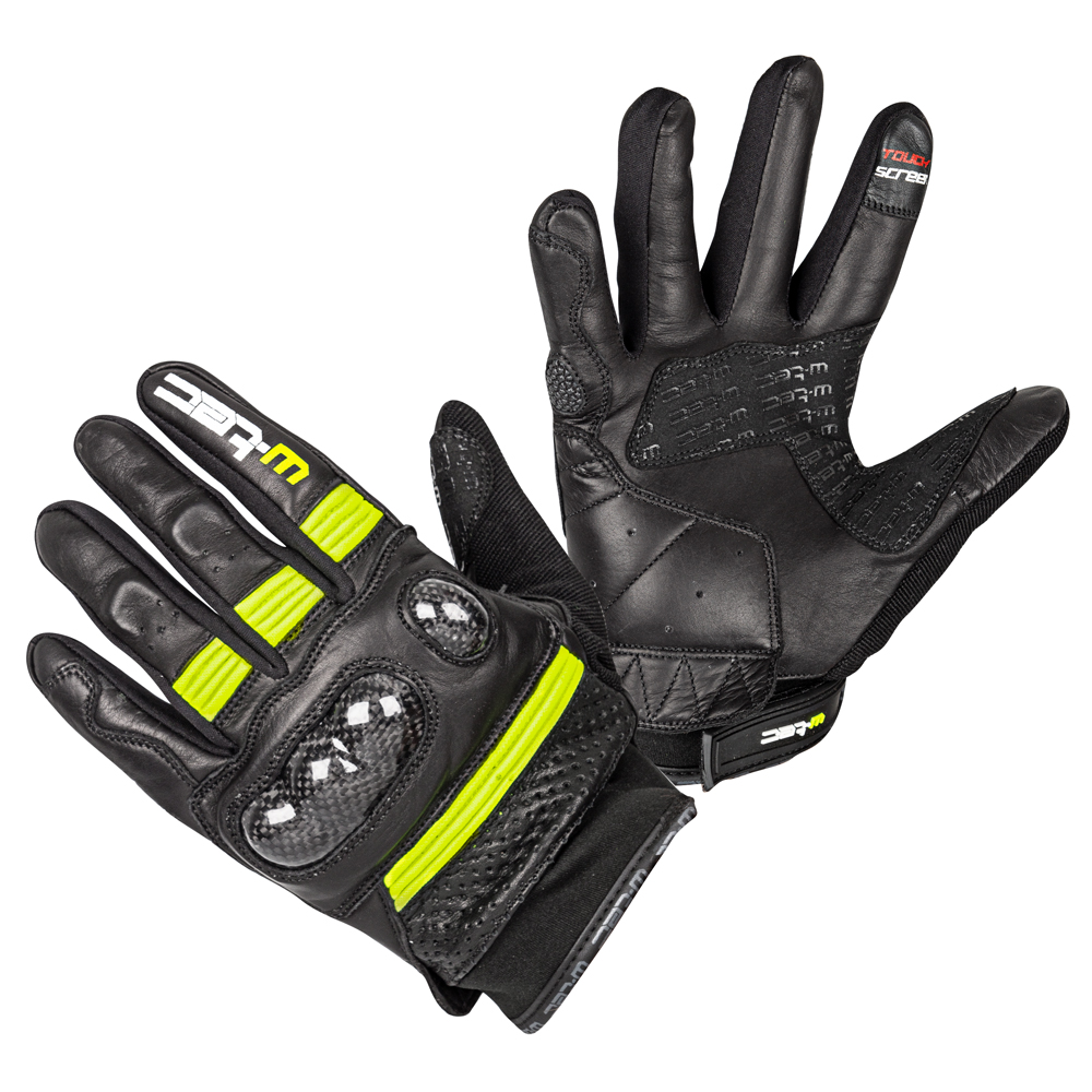 Levně Moto rukavice W-TEC Rushin Black-Fluo Yellow L