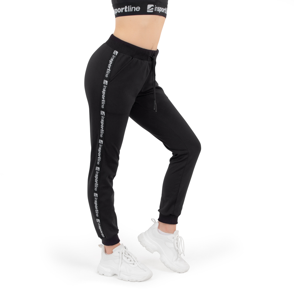 Dámské tepláky inSPORTline Comfyday Woman  XL  prodloužená  černá - černá