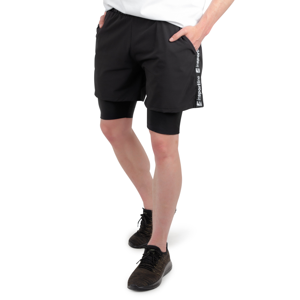 Pánské kraťasy 2v1 inSPORTline Closefit Short černá XL - Obrázek 3