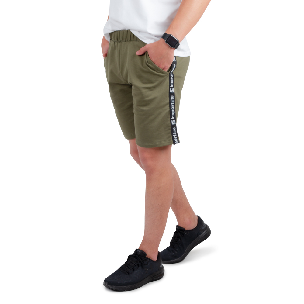 Pánské teplákové kraťasy inSPORTline Easystrap khaki L - Obrázek 6