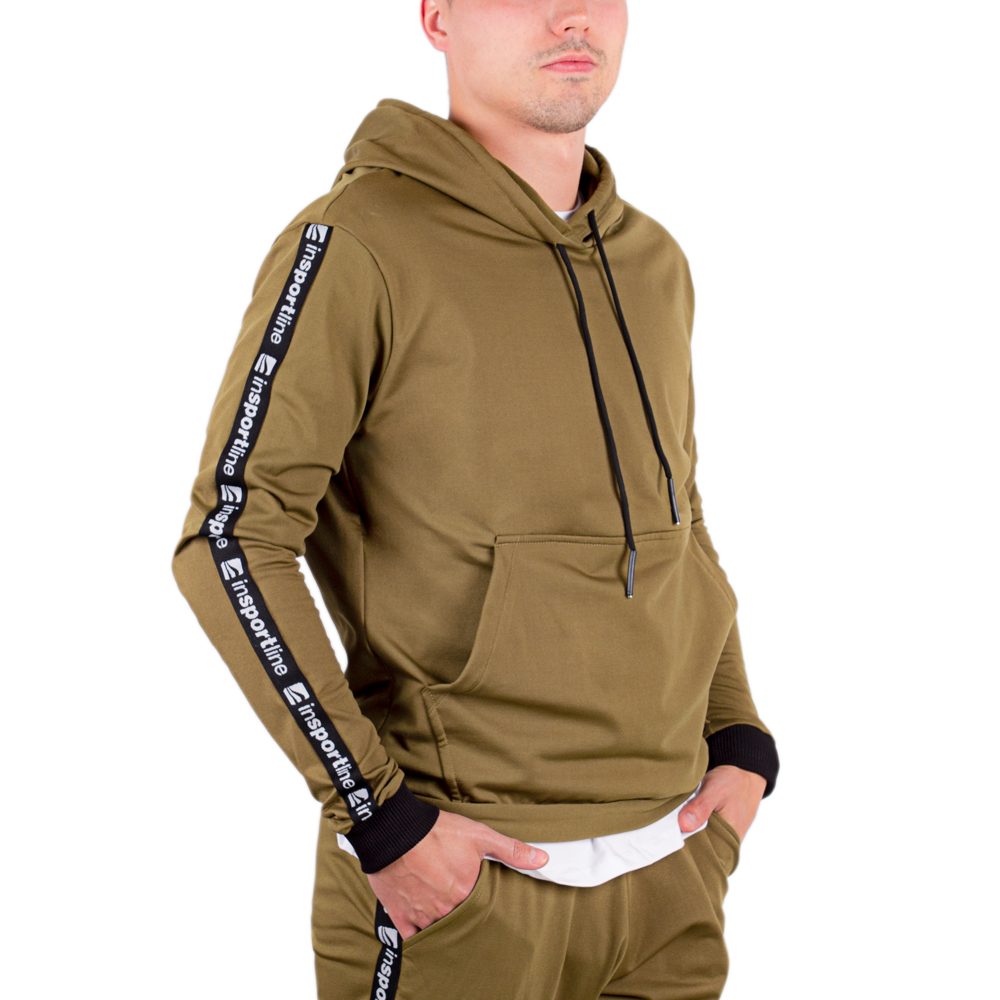 Pánská mikina inSPORTline Straphoodie khaki - L