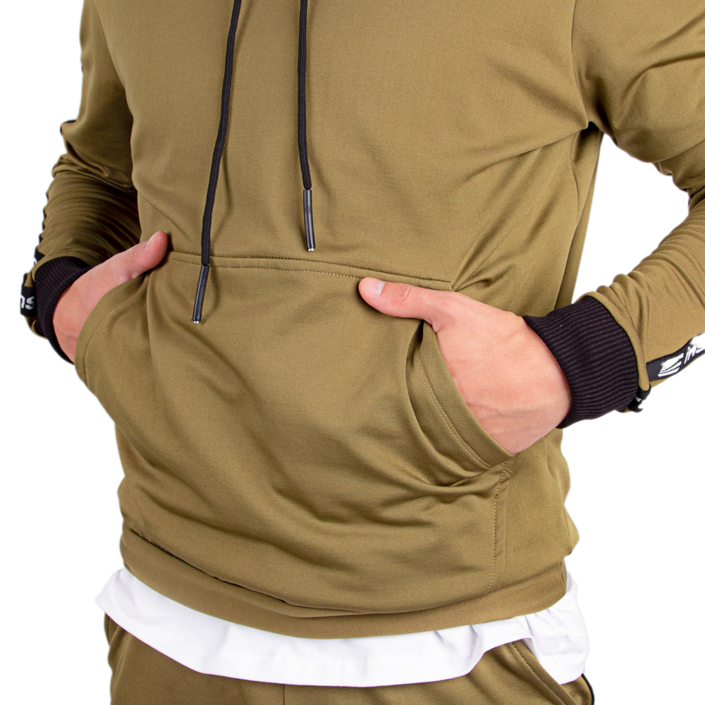 Pánská mikina inSPORTline Straphoodie khaki M (obrázek 10)