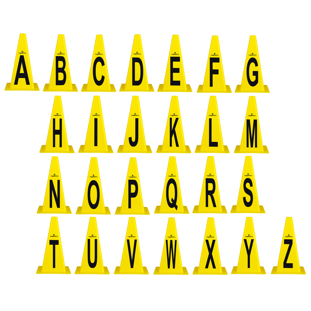 Levně Plastové kužely inSPORTline Alphabet 23 cm