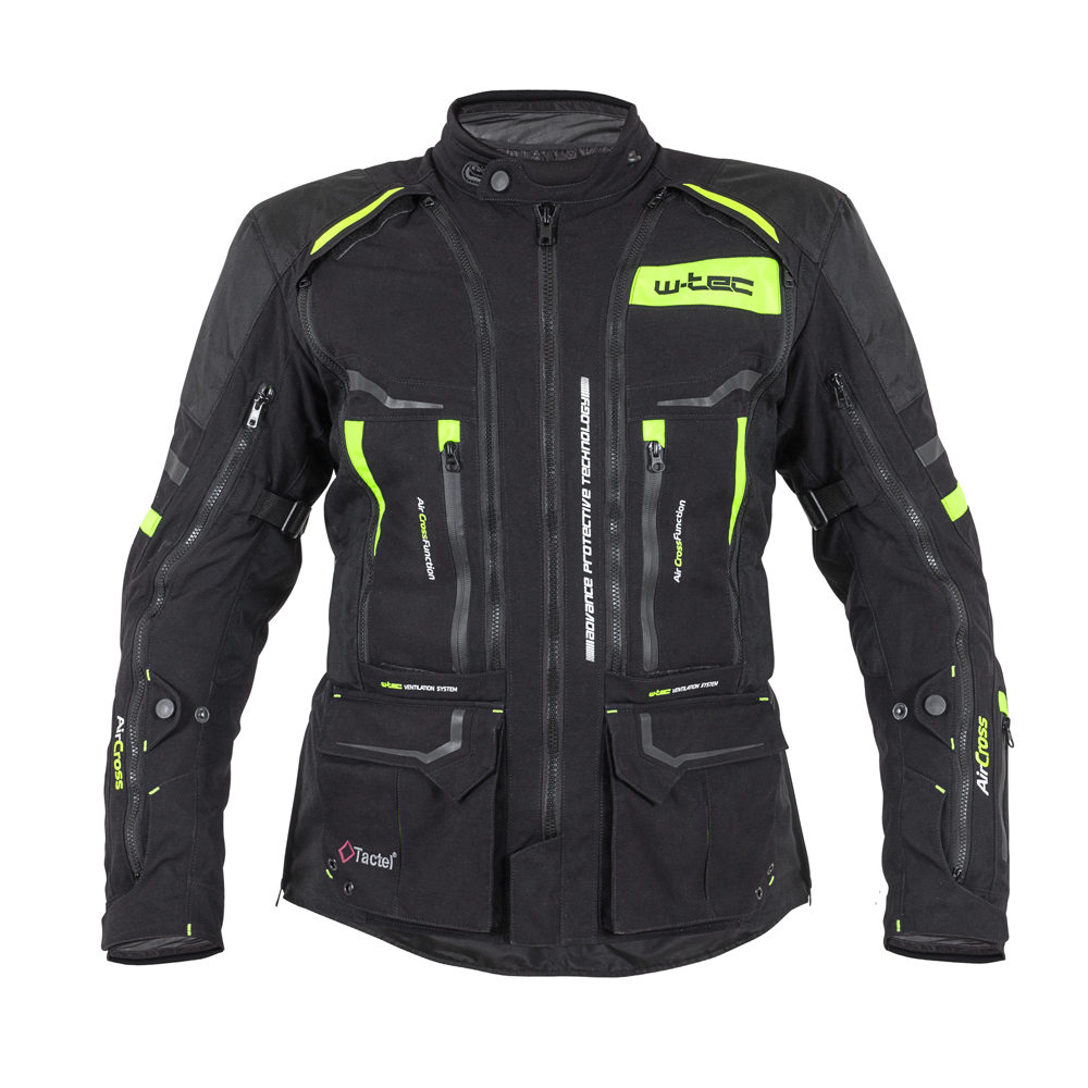 Moto bunda W-TEC Aircross černá-fluo žlutá - XXL