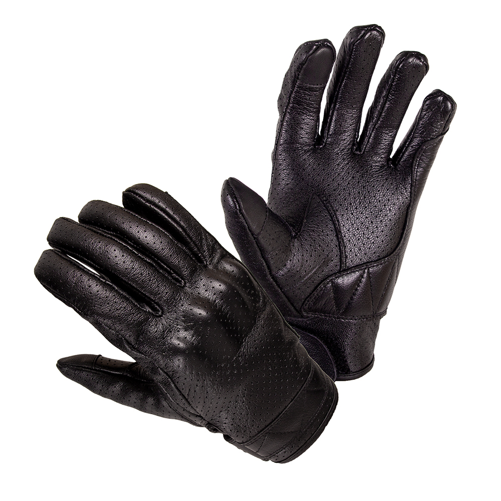 Kožené letní moto rukavice W-TEC Boldsum  černá  S - černá