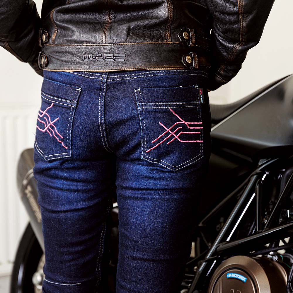 Dámské moto džíny W-TEC Rafael modrá 3XL (obrázek 4)