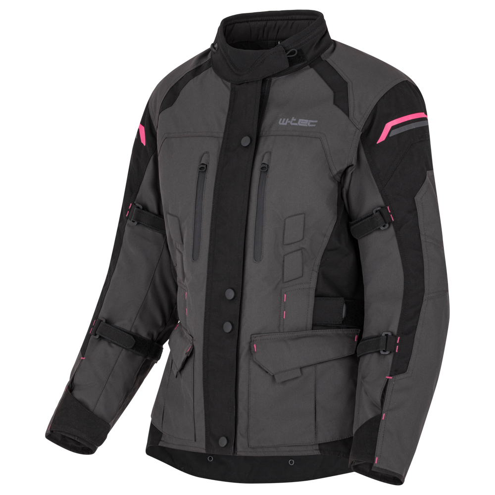 Dámská moto bunda W-TEC Barbata černo-šedo-růžová L (obrázek 4)