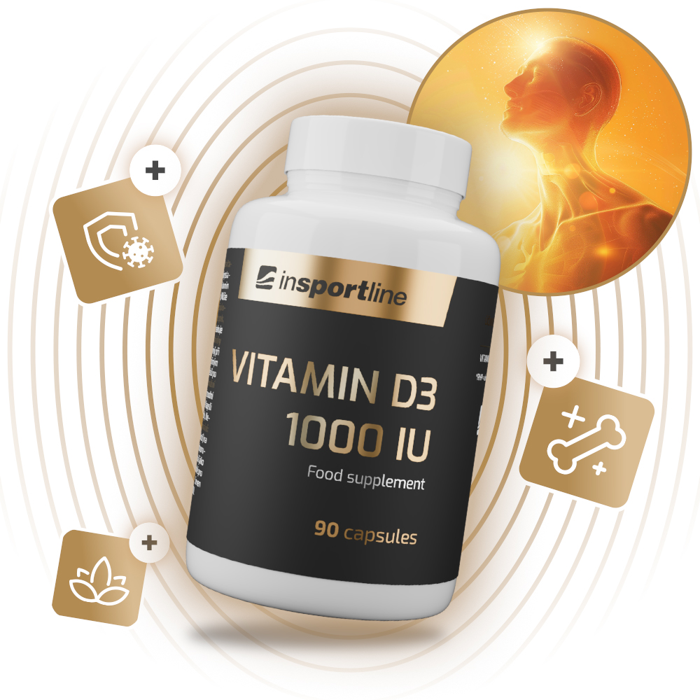 Doplněk stravy inSPORTline Vitamin D3 1000 IU, 90 kapslí - Obrázek 3