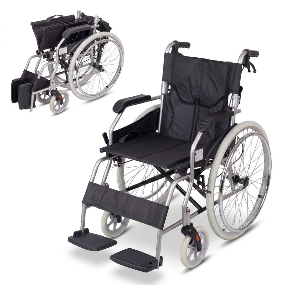Mechanický skládací invalidní vozík inSPORTline Jakesully odlehčený se světlými koly • 13kg • do 100kg