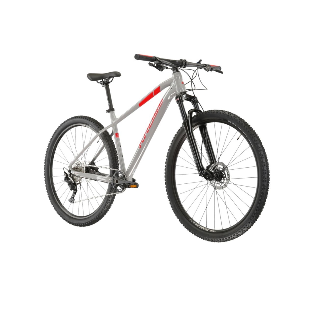 Horské kolo Kross Level 4.0 29" Gen 007  šedá / červená / lesk  XXL (22", 195-205 cm)