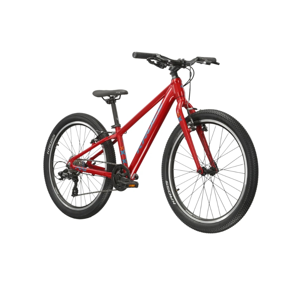 Juniorské kolo Kross LEVEL JR 1.0 24" Gen 007  červená / marinový / lesk  S (12", 130-150 cm)