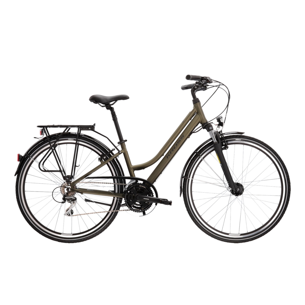 Dámské trekingové kolo Kross Trans 3.0 28" - model 2021 khaki/černá - L (19") - Záruka 10 let