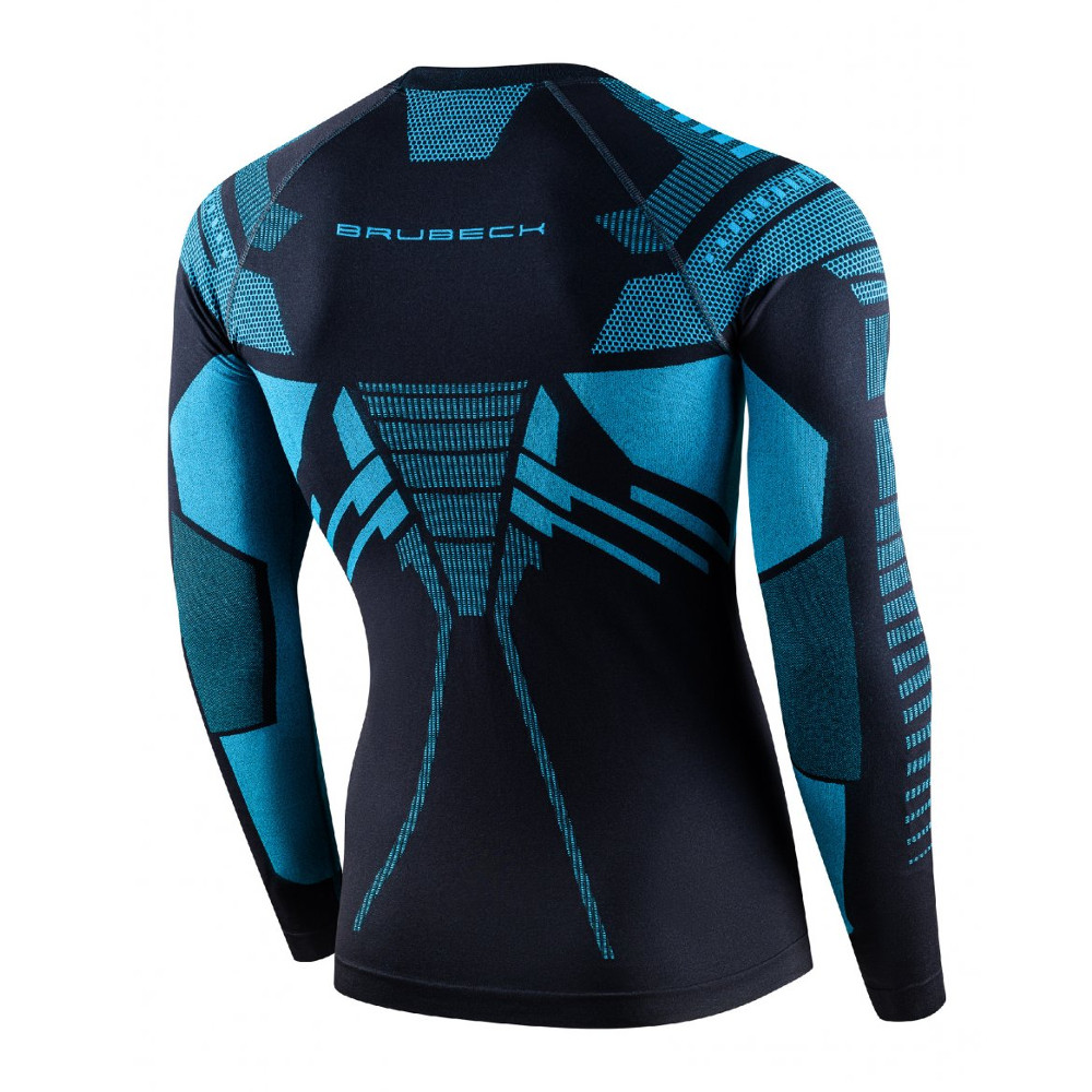 Pánské funkční triko Brubeck Dry s dlouhým rukávem Graphite/Blue M (obrázek 4)