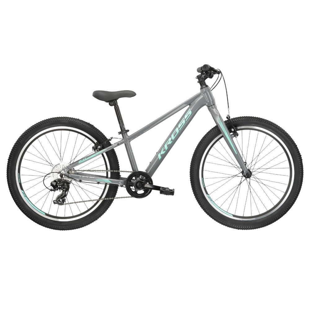 Juniorské dívčí kolo Kross LEA JR 2.0 24" Gen 002 12" (125-145 cm) šedá/tyrkysová