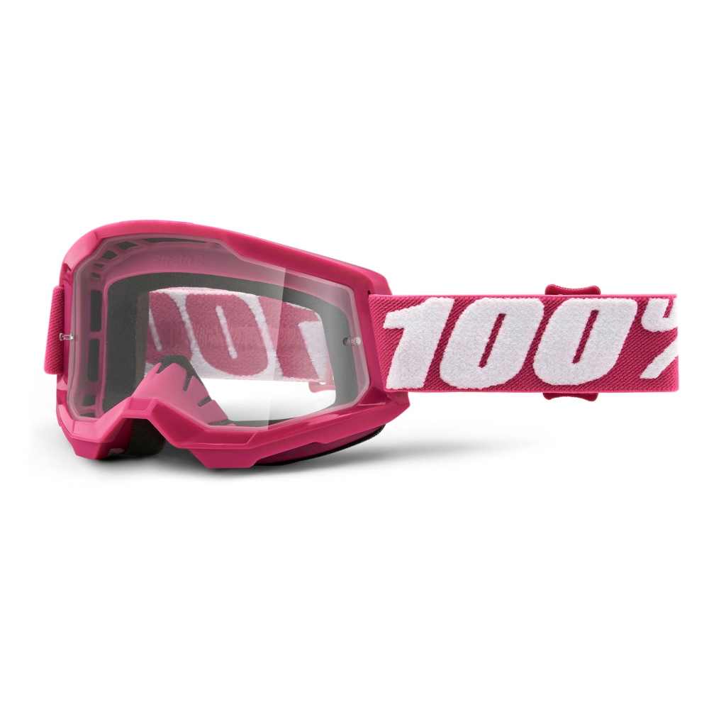Motokrosové brýle 100% Strata 2 Fletcher růžová, čiré plexi 100%