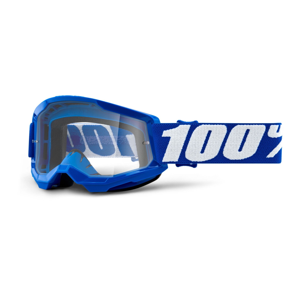 Dětské motokrosové brýle 100% Strata 2 Youth modrá, čiré plexi 100%