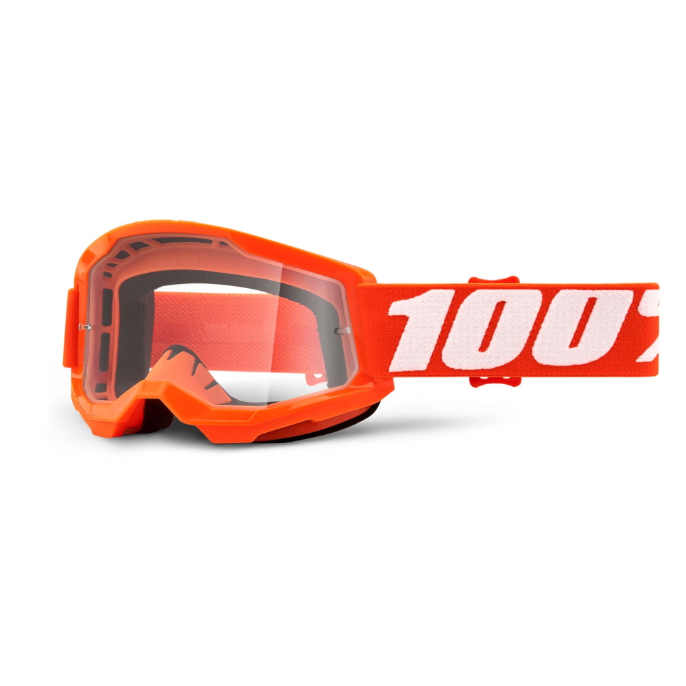 Dětské motokrosové brýle 100% Strata 2 Youth  Orange oranžová, čiré plexi