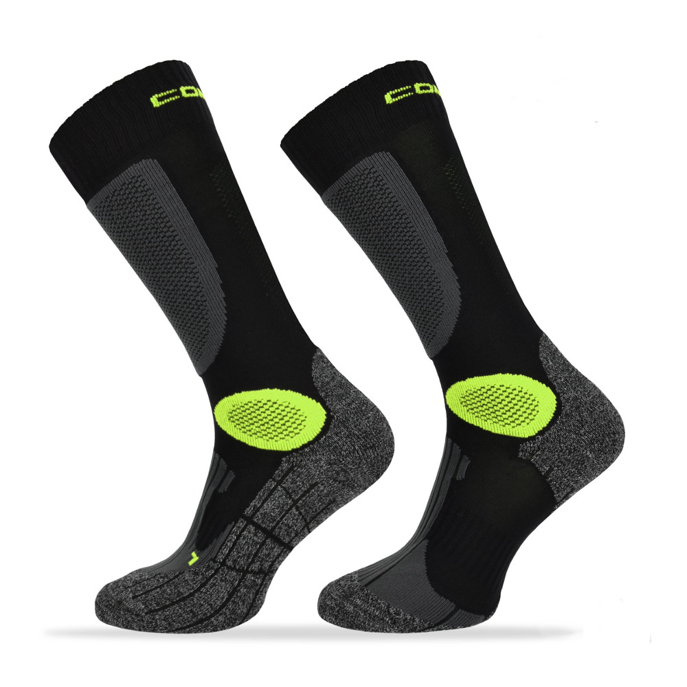 Levně Motorkářské ponožky Comodo MTB2 Black Green 35-38