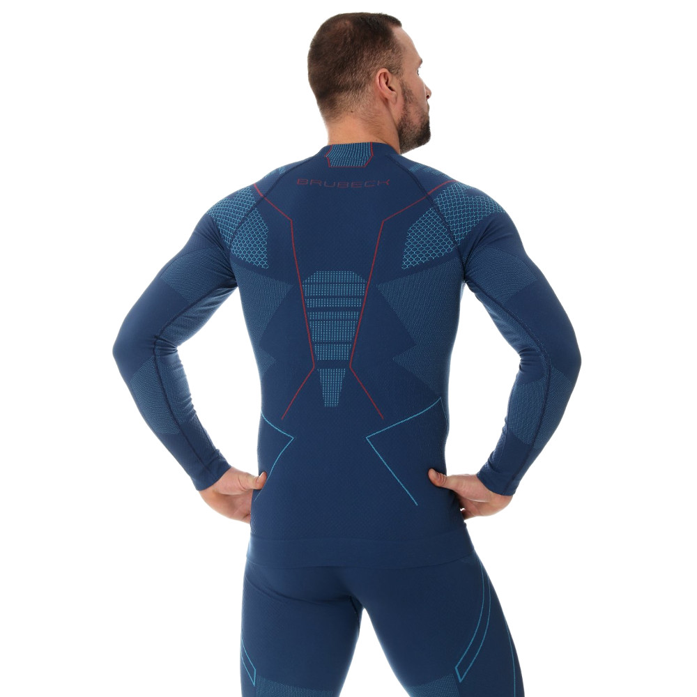 Pánské triko Brubeck Thermo s dlouhým rukávem Black/Blue XL - Obrázek 6
