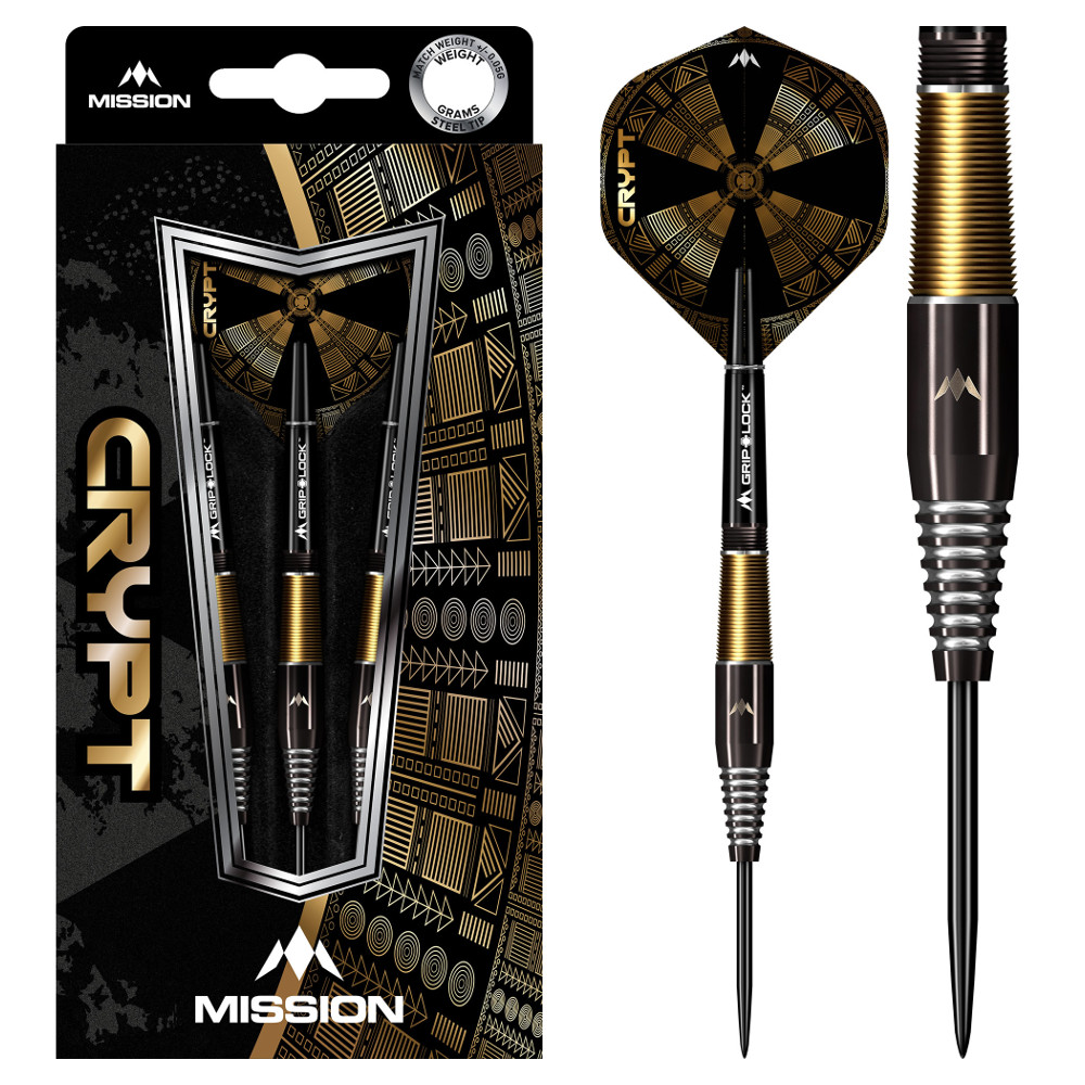 Šipky Mission Crypt Black a Gold PVD M2 90% Steel 3ks 23 g (obrázek 3)