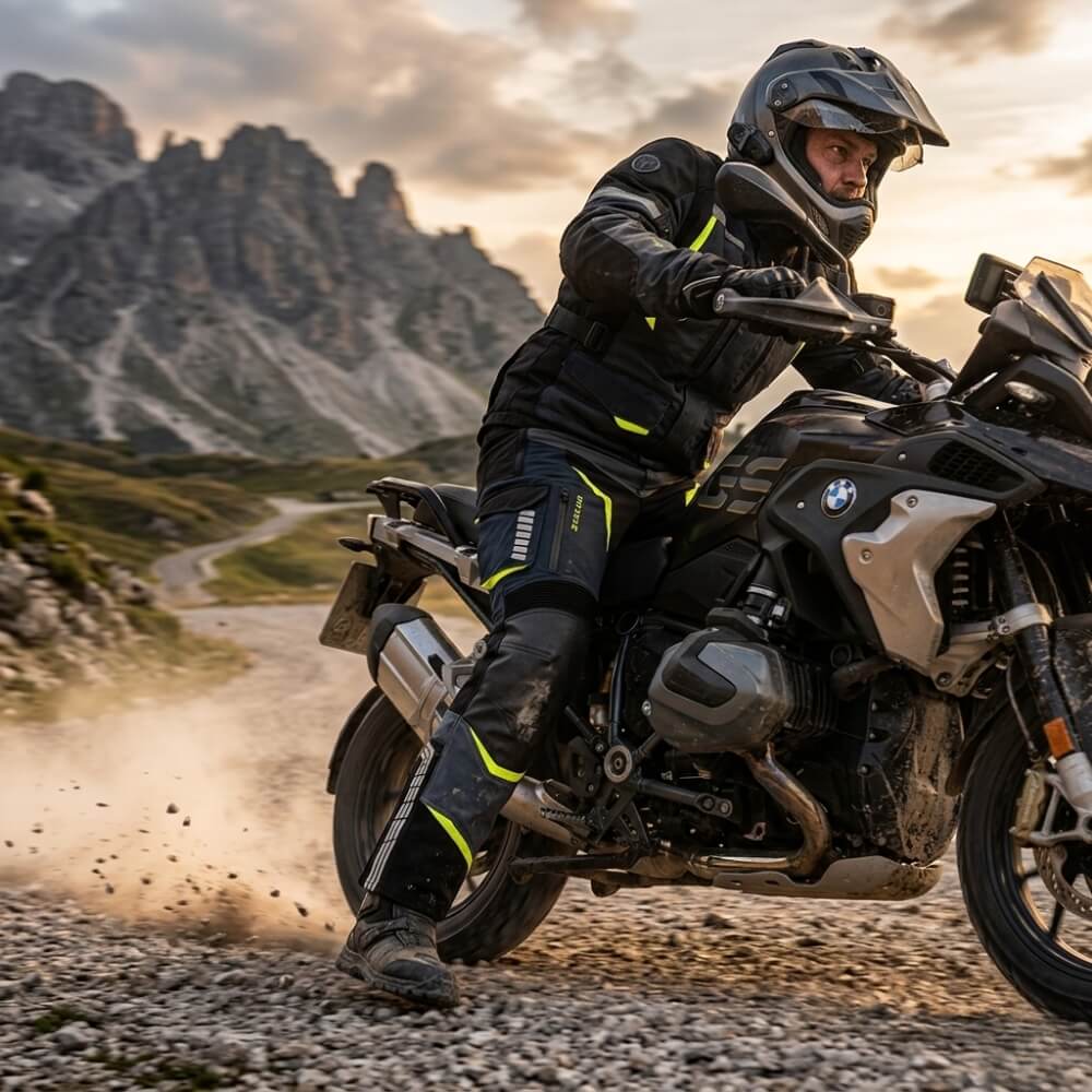 Moto kalhoty W-TEC Modock černo-modro-fluo žlutá M (obrázek 9)