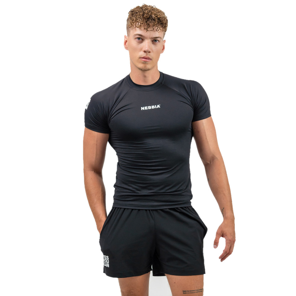 Pánské kompresní tričko Nebbia PERFORMANCE 339 Black - XL