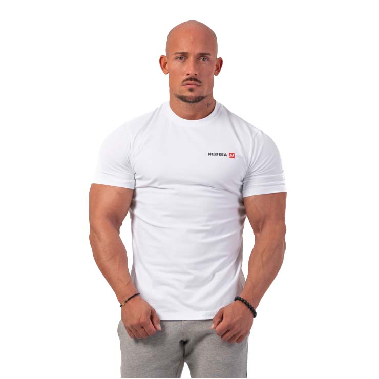 Levně Pánské tričko Nebbia Minimalist Logo 291 White XL