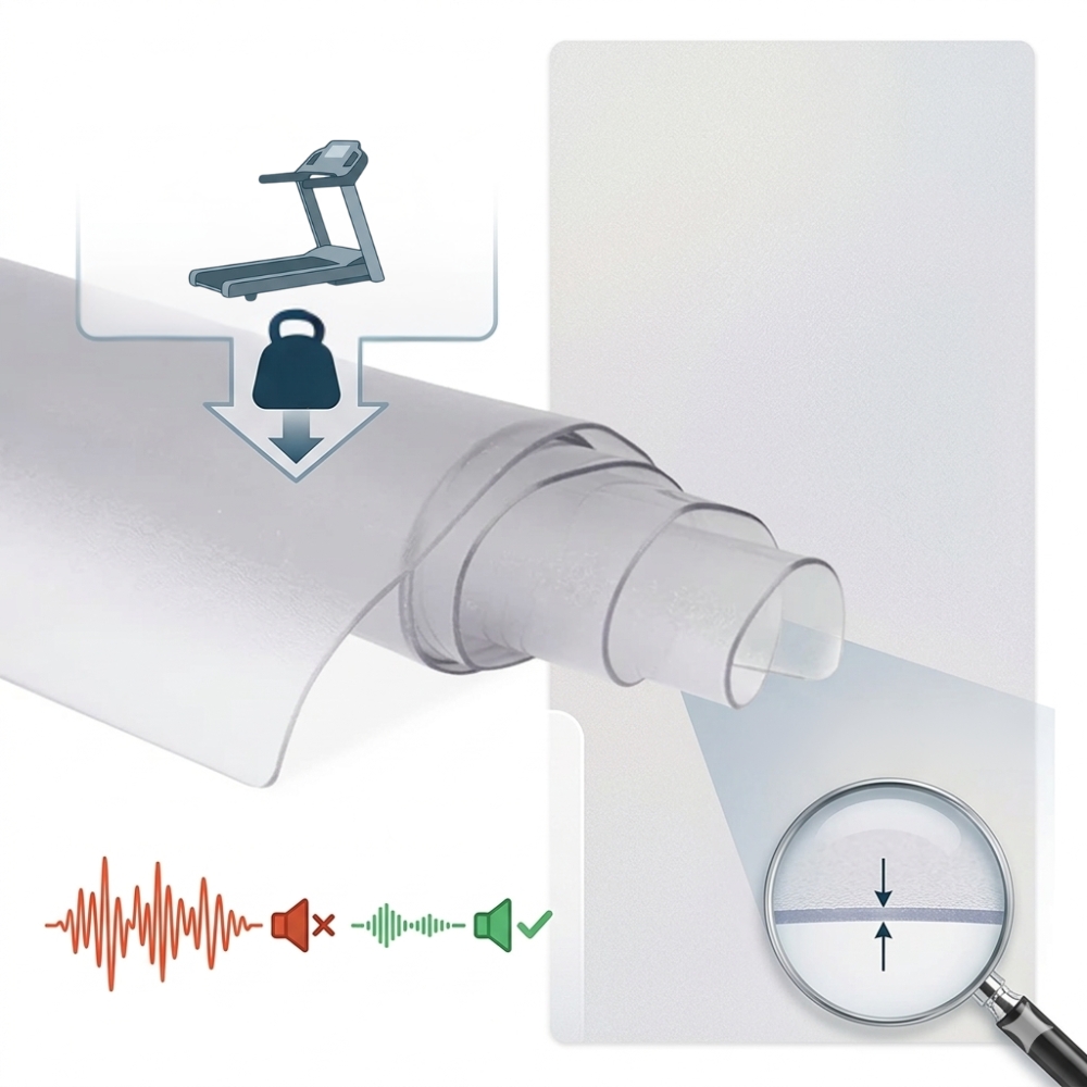 Průhledná zátěžová podložka inSPORTline Proteko Clear 220x100x0,15 cm (obrázek 5)
