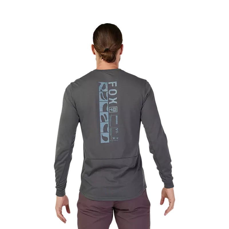 Pánský cyklo dres FOX Ranger Drirelease LS Jersey Dark Shadow L - Obrázek 3