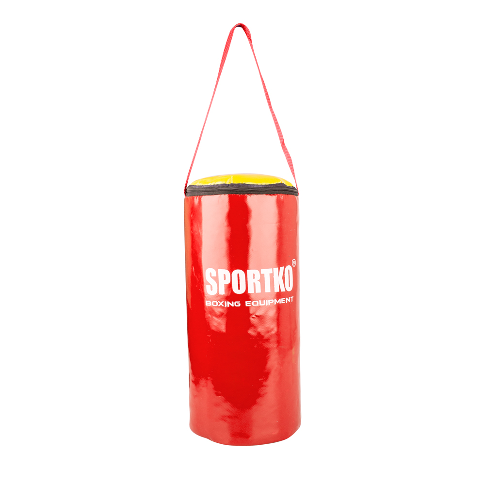 Dětský boxovací pytel SportKO MP10 19x40cm / 3kg červeno-žlutá