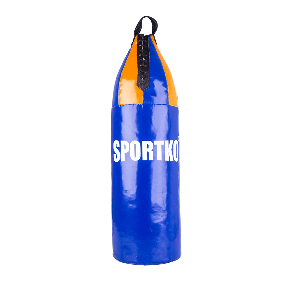 Dětský boxovací pytel SportKO MP8 24x70cm / 8kg  modro-oranžová